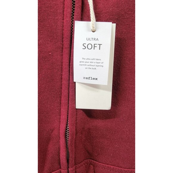 Reflex Boyfriend Hoodie Ultra Soft Burgundy Zip-Up Pockets Womens Large New Tags - Picture 5 of 11